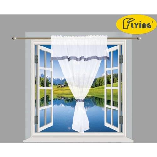 Flying Modern Short Window Kitchen Tulle Voile Curtain for Living Room with sepcial lace side