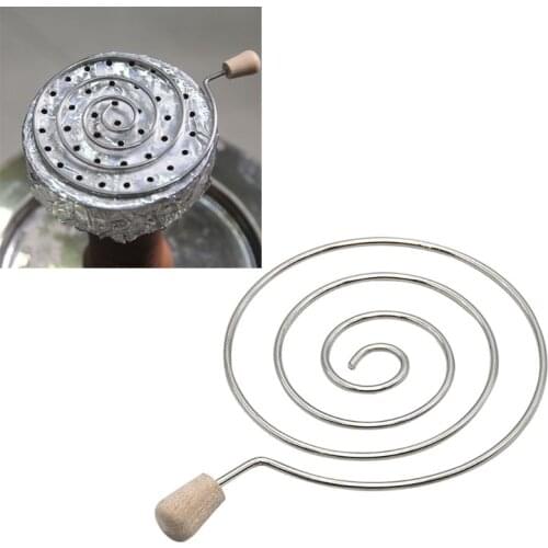 Metal Swirl Hookah Charcoal Holder Carbon Filter Shisha Bowl Accessories Shield with Wooden Handle