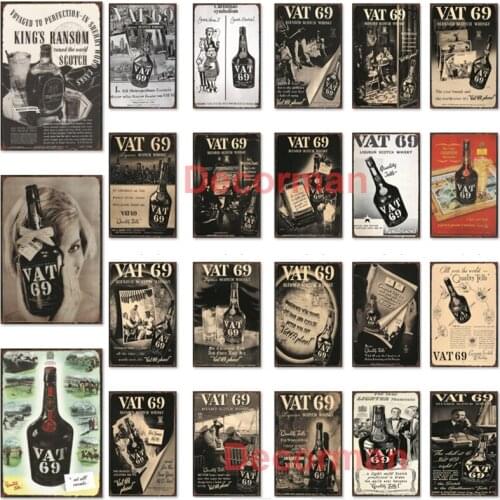 [ Mike86 ] VAT 69 Whiskey Scotch Metal tin sign Wall Posters Painting Gift art Decor Pub LT-2037 20*30 CM
