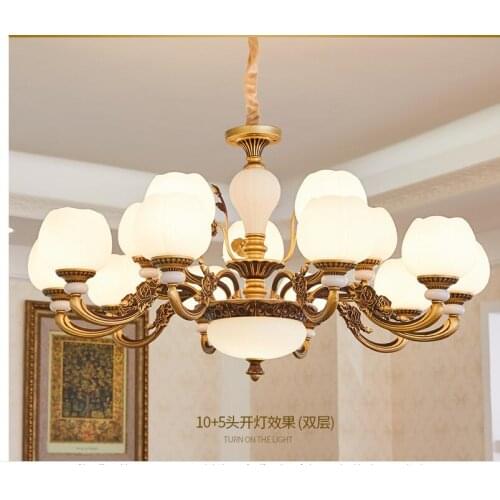 New crystal lamp living room lamp modern minimalist villa dining room lamp bedroom simple European lamps