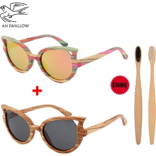 New fashion bamboo and wood couple sunglasses 2020TAC polarized lens couple trend outdoor sunshade wild slim sunglasses