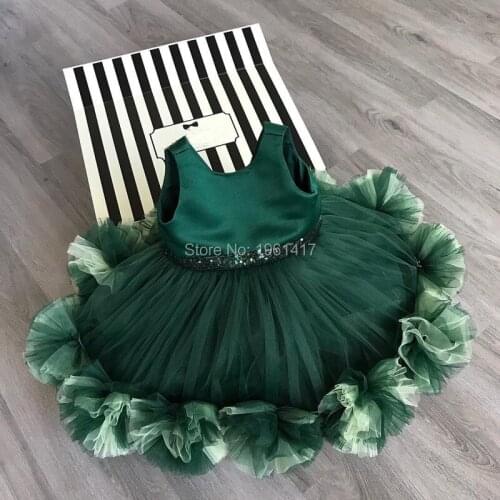 Xiaoxiaoran New Blue Baby Girls Dresses Knee Length Puffy Girls Toddler Infant Birthday Dresses Tutu Cloth 0-12Years