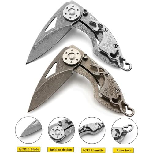 Carabiner Knife Outdoor Box Parcel Survive Fold Pare Blade Camp Multi Tool for Self-Defense Survival Climbing Riding Camping
