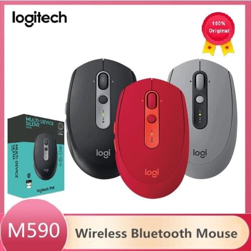 Original Logitech M590 Wireless Mute Bluetooth Mouse 2.4GHz 1000 DPI Multi-Device Optical Computer Office PC Mouse