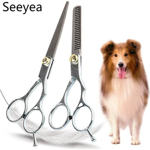 Pet Hairdressing Scissors Stainless Steel Cat And Dog Hair Comb Scissors Animal Hair Scissors Dog Hair Comb Scissors Seeyea