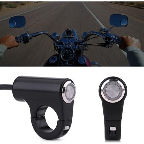 New Motorcycle Handlebar Switch 22mm Motorcycle Handlebar Mount Weatherproof Switch Push Button Headlight Brake Fog Light