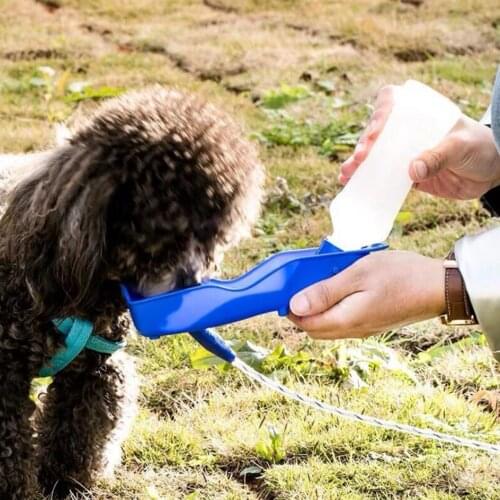 250ml/500ml Pet Dog Water Bottle Plastic Portable Water Bottle Pets Outdoor Travel Drinking Feeder Bowl Foldable Accessories