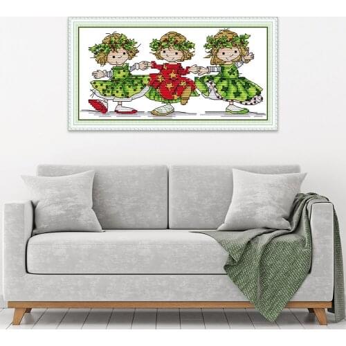 Character Series 14CT Stamp Cotton Thread Cross Stitch Kit Needlework Craft DIY Home Decoration Painting