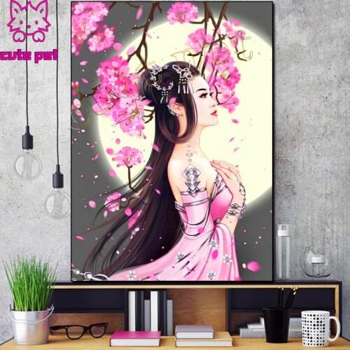 Full square round diamond painting Oriental Beauty diamond embroidery rhinestone mosaic diamond inlaid pattern decoration salon