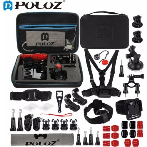 PULUZ for GoPro Accessories 45 in 1 Ultimate Combo Kit with EVA Case stocker for GoPro HERO4 Session 4 3+ 3 Chest Strap Mounts