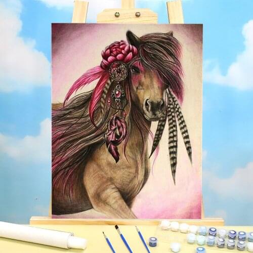 Animal Horse Paint By Numbers Kit Oil Paints 40*50 Boards By Numbers Loft Picture Crafts For Adults Handiwork Art