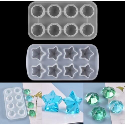 3D Diamond Star Shape Silicone Mold Pendant Epoxy Resin Casting Mould for DIY Resin Crafts Jewelry Making Accessories Tools