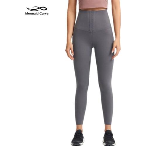 Mermaid Curve Spring New High Waist Invisible Breasted Women Yoga Pant Tight Elasticity Gym Push Hip Running Training Legging