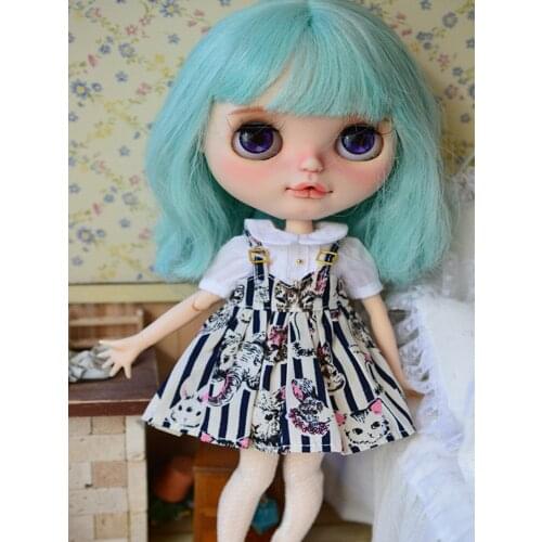 Blyth Shirt BJD Strap Skirt 1/6Doll Outfit (Suitable For Azone,Pullip,Lati,Licca,OB, JerryB)