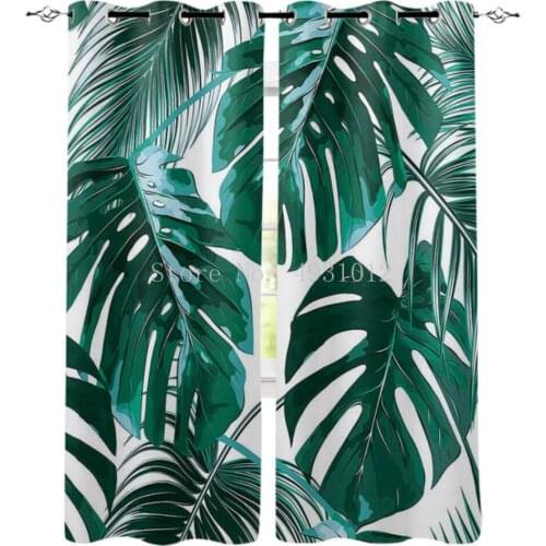Tropical Leaves Monstera Curtains for Windows Drapes Blinds Modern Custom Printing Curtain For Living Room Bedroom Home Decor