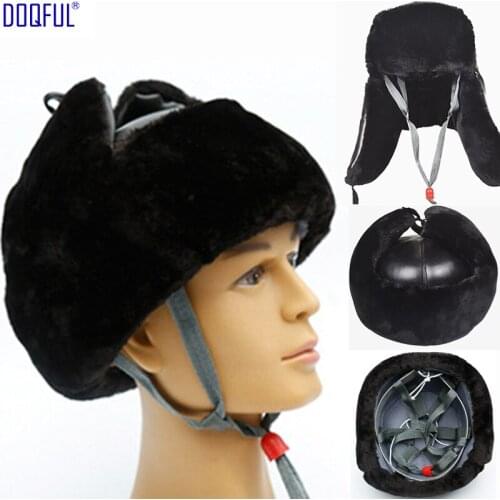 Winter Warm Work Safety Helmet ABS Shell Cold Resistant Ear Head Protective Anti Smashing Hat Long Plush Cap High Quality