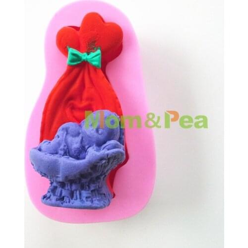 Mom&Pea 0707 Free Shipping Baby Bed Shaped Silicone Mold Cake Decoration Fondant Cake 3D Mold