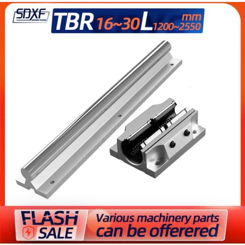 1/2PCS domestic linear guide slide block TBR linear guide + TBR extended block TBR16/20/25/30LUU, the length is 1200-2550mm