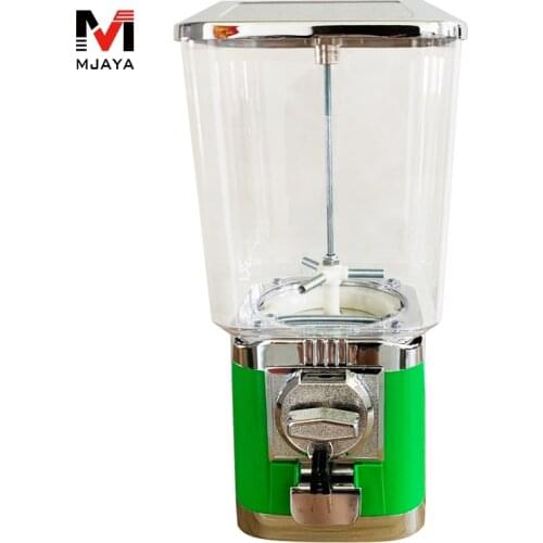 1Pcs Green Vending Machine Plastic Toy Capsule Sweet Candy Tabletop Bouncing Balls Cabinet Metal Penny-in-the-slot Coin Vendor
