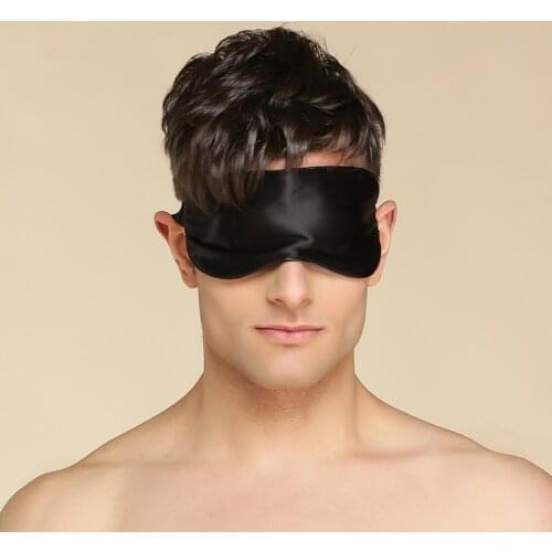 100% Silk Blindfold Sleeping Double Sides Eyeshade Cover Eye Patch Unisex Relieve Fatigue Adjustable Bands Black Grey Champagne