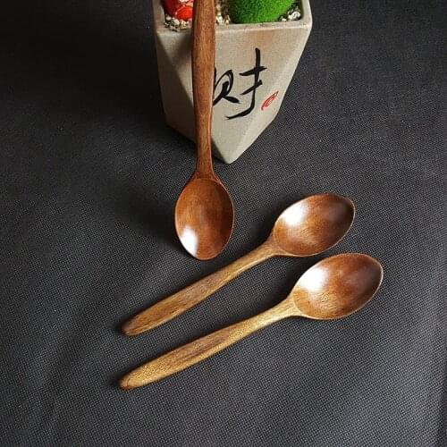 100pcs Wooden Spoons Large Long Handled Spoon Kids Spoon Wood Rice Soup Dessert Spoon Coffee Tea Mixing Tableware NO68