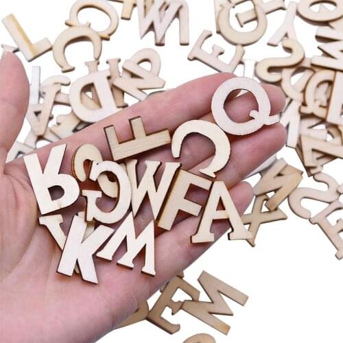 100Pcs /set Mixed Alphabet Word Wooden Number Letters Alphabet DIY Personalised Name Design Art Craft Home Decor
