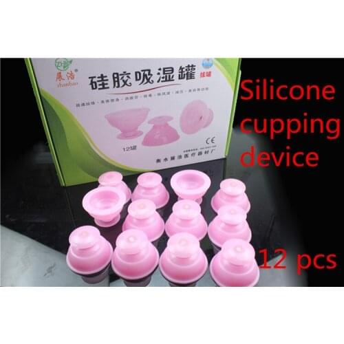 12 pcs silicone suction cup Vacuum cupping device thickening Silicone Cupping Hygroscopic slimming body massage Slimming massage