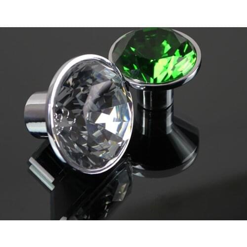 35mm Modern simple K9 crystal single hole handles High grade Glass diamond dresser cabinets pulls European wardrobe drawer knobs