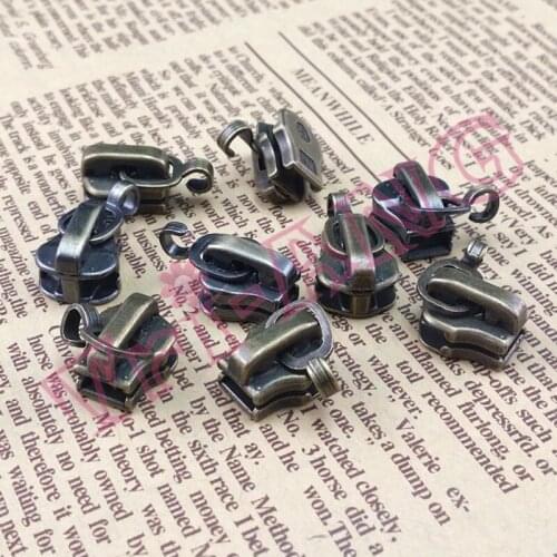 50pcs/lot, Antique Bronze Color 5# Metal Zipper Slider Resin Zipper Slider