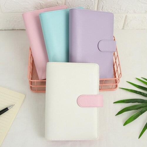 1 Pcs Loose-leaf Notebook Shell A5 A6 Color Handbook Leather Macaron For Notebook PU Diary Case Cover Case Cover Hand I5Z6