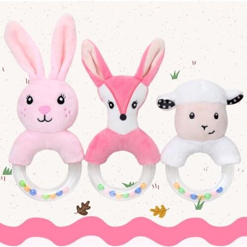 Baby Rattle Toys Cute Rabbit Soft Stuffed Plush Musical Hand Bells Bed Toys For Newborn Infant Early Learning Educational Toys