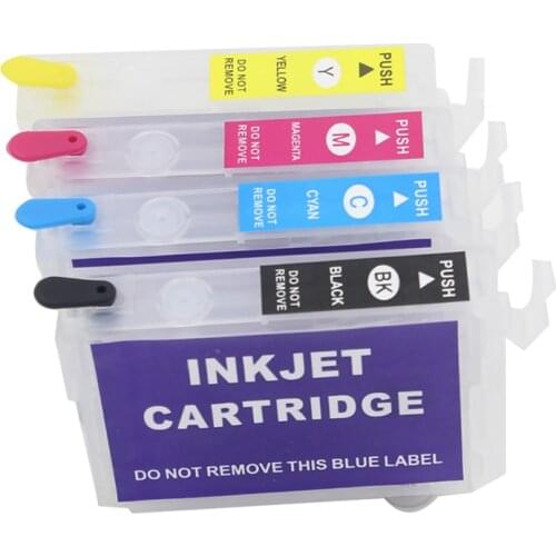 CISSPLAZA 1set 202 202XL T202 Refillable Ink Cartridge Compatible For Epson Expression XP-5100 WorkForce WF-2860 Printer