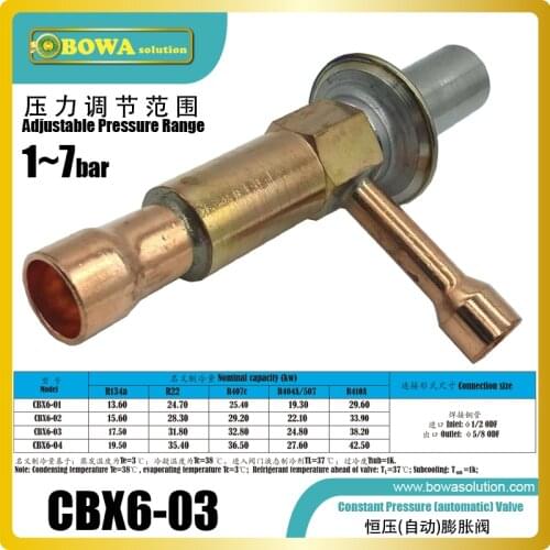 The valve is capable of maintaining the mininmum suction pressure by bypass hot gas when outlet pressure reach the settings