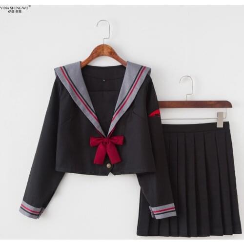New Summer Japanese Student Diablo Series Short-Sleeved Shirt JK Uniforms Sailor Suit Pleated Skirt Set High School Girl Uniform
