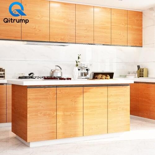 Contact Paper PVC Wood Grain Wallpaper for Kitchen Clothes Closet Door Furniture Office Home Decor Wall Sticker Home Improvement