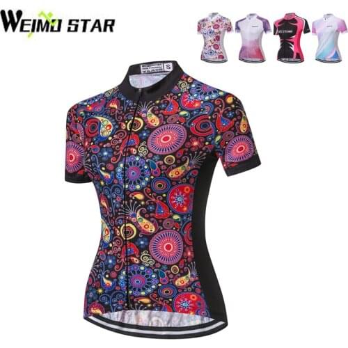 WEIMOSTAR Summer Women Cycling Jersey Short Sleeve Tops Ropa Ciclismo Bike Bicycle Clothing Breathable Cycle Wear Biking Shirt