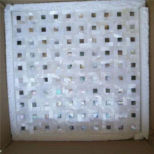 White and black seamless mother of pearl mosaic tile for home decoration backsplash and bathroom wall tile 1 square meter/lot