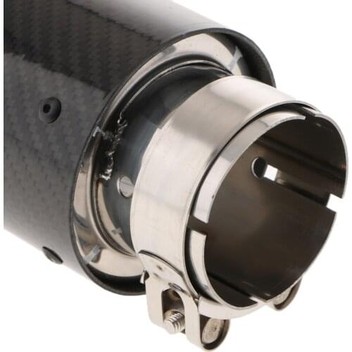 Stainless Steel Exhaust Tip Carbon Fiber Exhaust Tailpipe Tip 63mm Inlet 89mm 165mm Long