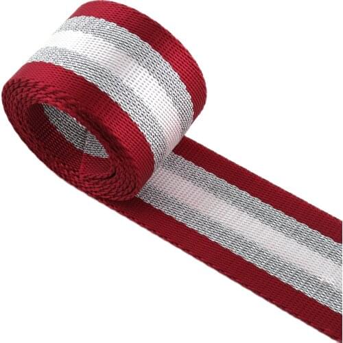 Nylon Webbing 38mm Brown Striped Polyester Webbing Camera Strap Sewing Webbing by the yards Bag Shoulder Garment Accessories