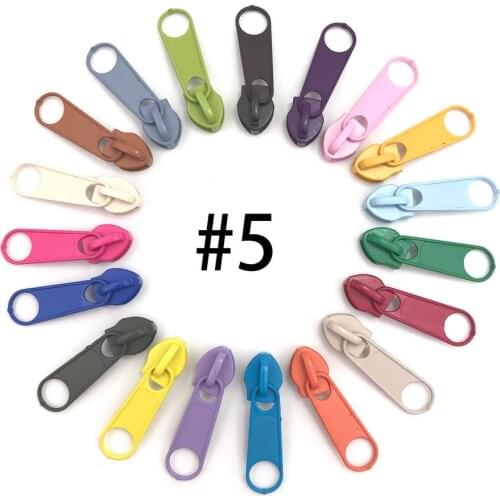 50pcs #5 Nylon Zipper Zipper Pulls for Multicolor Zipper Slider for Bags,Dress and other Sewing Projects