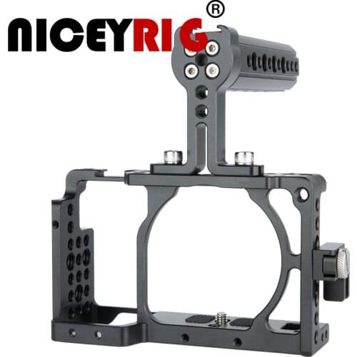 NICEYRIG for SONY A6400 A6300 A6000 A6500 ILCE-6000 ILCE-6300 ILCE6500 NEX7 Camera Cage Accessory Kit with Handle&Cable Clamp