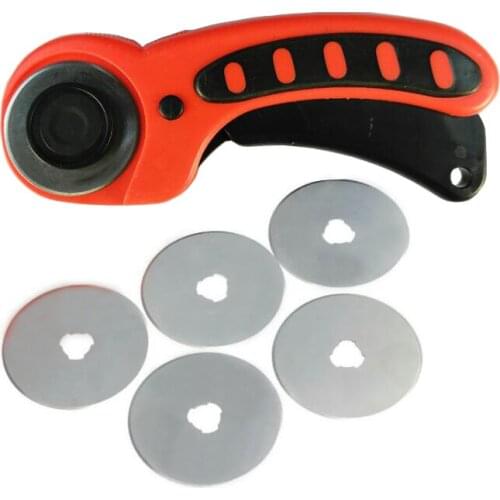 New 45mm Rotary Cutter Set 5 pcs Blades for Fabric Paper Vinyl Circular Cut Cutting Disc Patchwork Leather Craft Sewing Tool