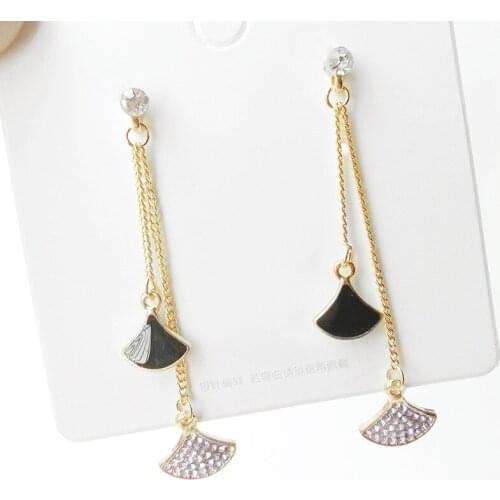 Punk Earrings Fashion Temperament Was Thin And Versatile Fan-shaped Long Tassel Crystal Earrings 2020 New Womens Earrings