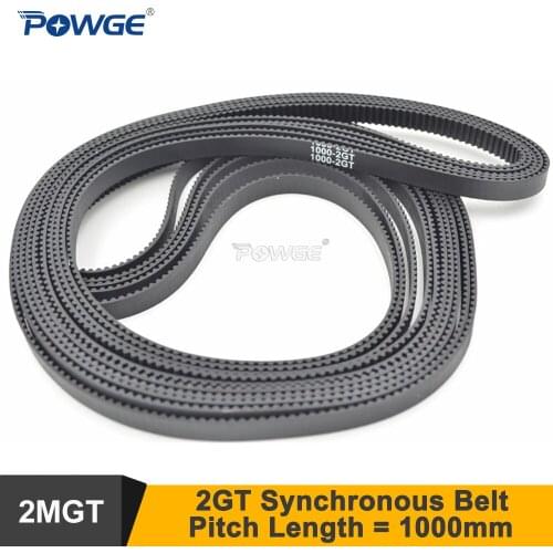 POWGE 1000 GT2 Timing Belt Width=6/9mm Length=1000mm Teeth=500 GT2 Closed-Loop Synchronous Belt 1000-2GT 1000-GT2