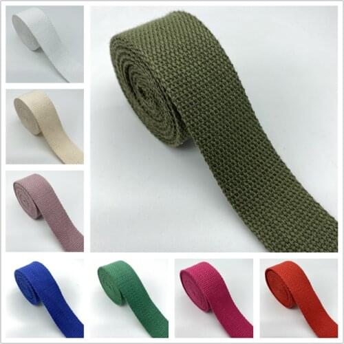 2yards/Lot 25mm Cotton Ribbon Strap Canvas Cotton Webbing Knapsack Strapping Bags Crafts For Belt Bag Dog Accessories