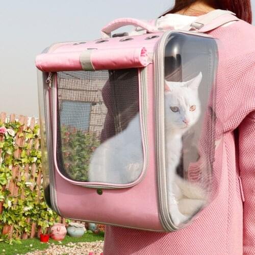 Pet Cat Carrier Backpack Breathable Cat Travel Outdoor Shoulder Bag For Small Dogs Cats Supplies Packaging Pet Portable Carrying