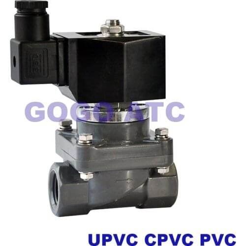 UPVC acid and alkali resistant solenoid valve DN32/40 anticorrosive solenoid valve 220V24V seawater High pressure solenoid valve