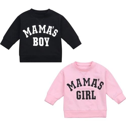 Citgeett Spring Kids Baby Boys Sweatershirt Long Sleeve Black Pink Round Neck Letters Tops Autumn Clothes