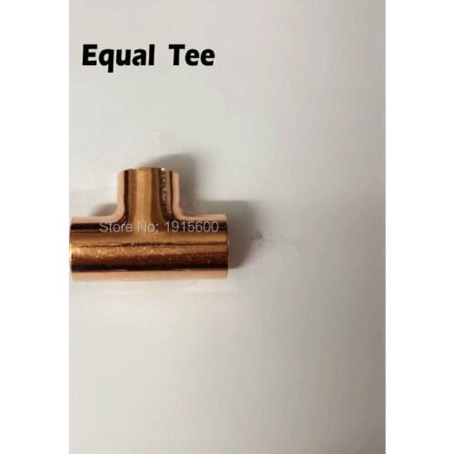 1/4 " 6.35mm Tee/Equal Tee 3 ways red copper brass fitting refrigeration parts air condition fittings pipe fitting