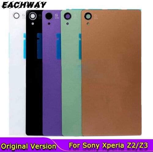 Rear Door Back Cover For Sony Xperia Z3 L55T Back Battery Cover Housing Glass Z2 D6543 L50W D6643 D6653 D6633 Case With Logo